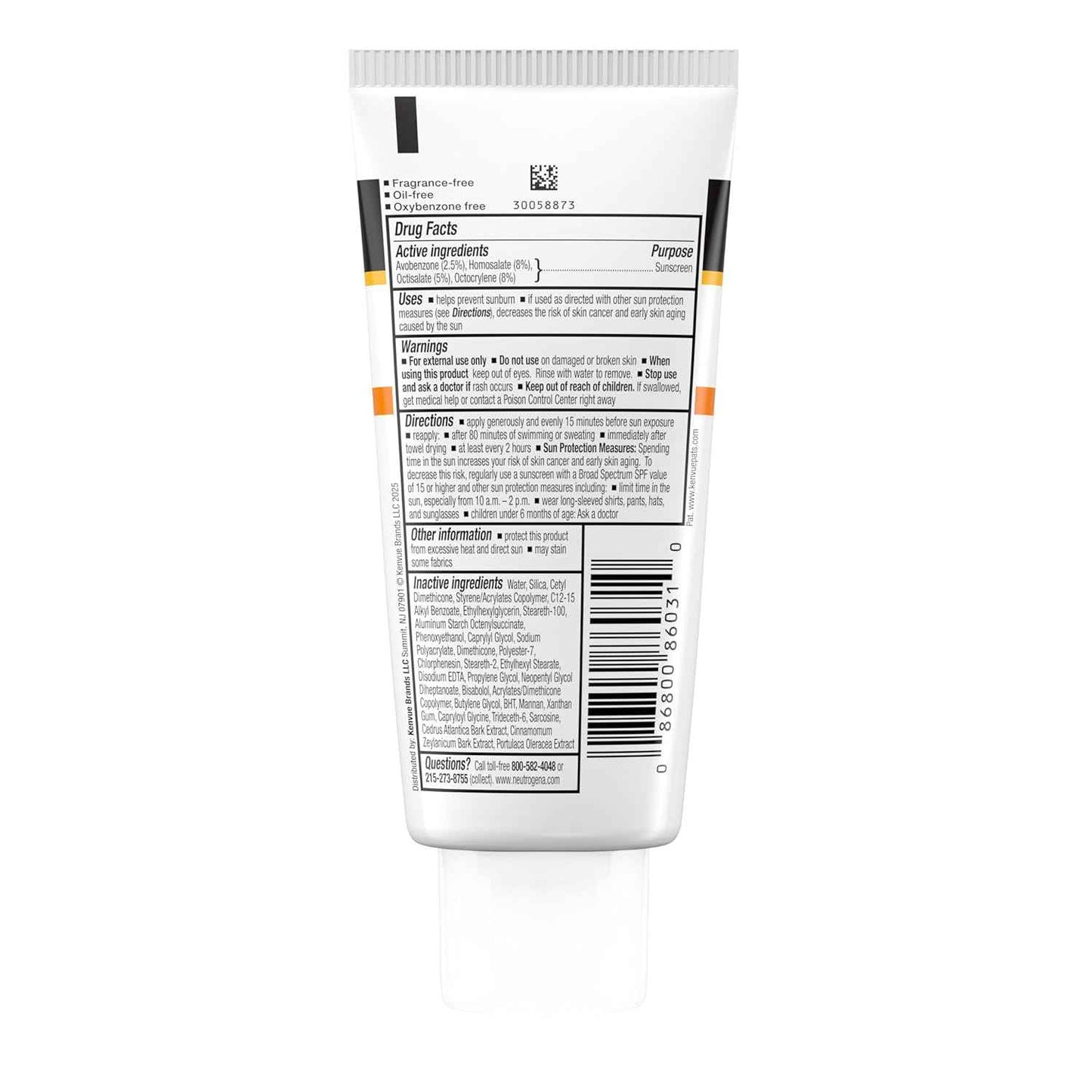 Neutrogena Clear Face Sunscreen for Acne-Prone Skin, Broad Spectrum Facial Sunscreen Lotion, Lightweight, Non Comedogenic, Oil-, Fragrance- & Oxybenzone-Free Water Resistant (80 min), 3 fl. oz
