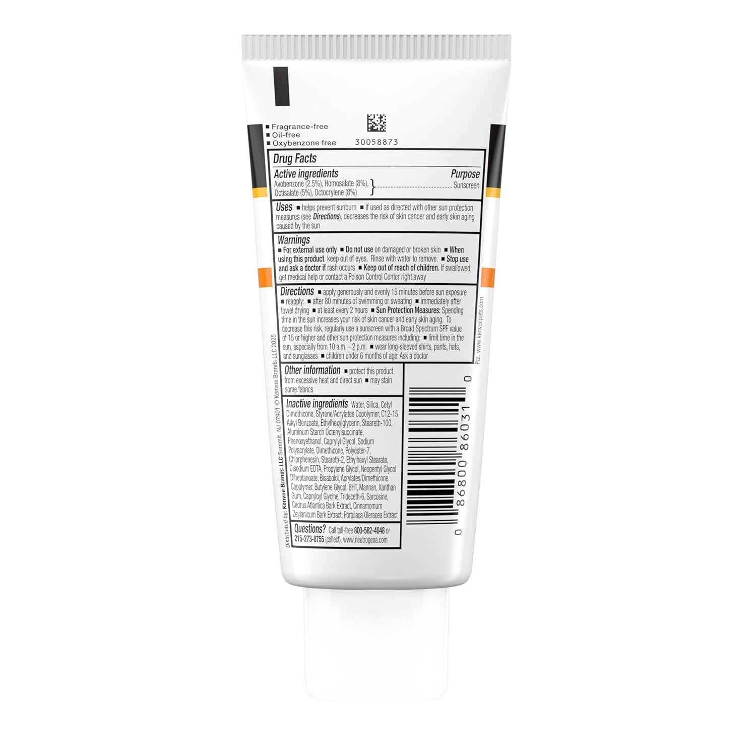 Neutrogena Clear Face Sunscreen for Acne-Prone Skin, Broad Spectrum Facial Sunscreen Lotion, Lightweight, Non Comedogenic, Oil-, Fragrance- & Oxybenzone-Free Water Resistant (80 min), 3 fl. oz