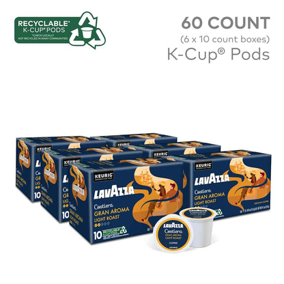 Lavazza Costiera Gran Aroma, Single-Serve Keurig K-Cup Pods, Light Roast Coffee