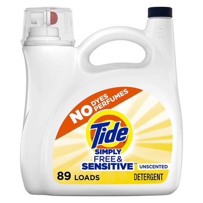 Tide Simply Liquid Laundry Detergent, Free & Sensitive Scent