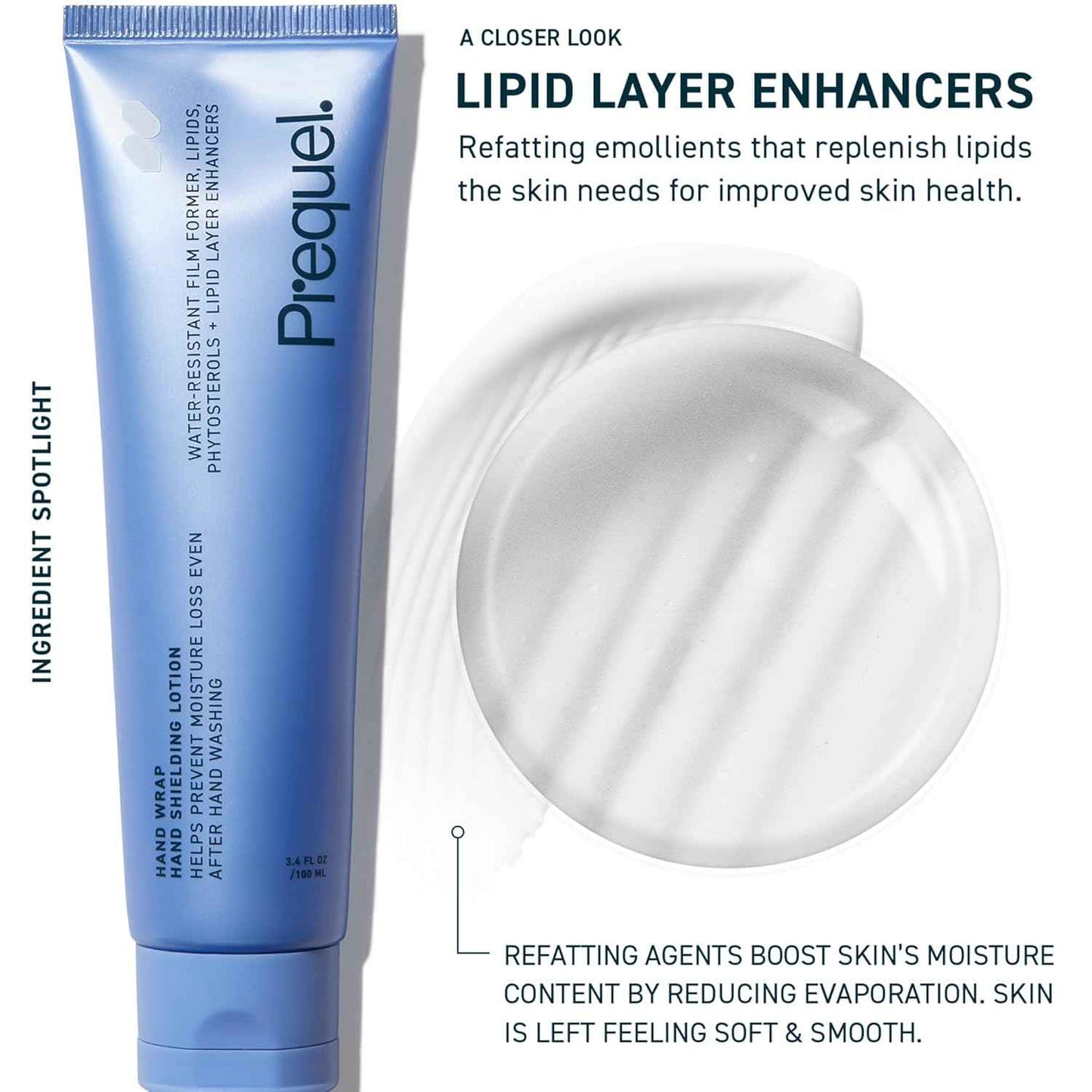 Prequel Skin Hand Wrap, Hand Cream for Dry Cracked Hands. Deep Nourishing Moisturizing Formula. Non-Greasy Balm for Women and Men. Unscented Skincare with Moisture Lock Formula. 3.4oz