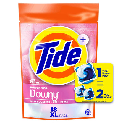 Tide Power PODs + Downy Laundry Detergent Pods, Soft Boosters + April Fresh