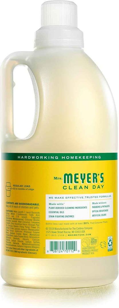 MRS. MEYER'S CLEAN DAY Laundry Detergent, Honeysuckle, 64 Fluid Ounce