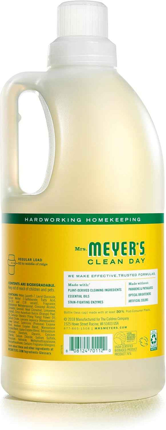 MRS. MEYER'S CLEAN DAY Laundry Detergent, Honeysuckle, 64 Fluid Ounce