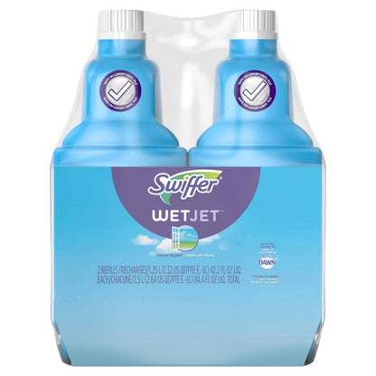 Swiffer WetJet Multi-Purpose and Hardwood Liquid Floor Cleaner Solution Refill, with Gain Scent,