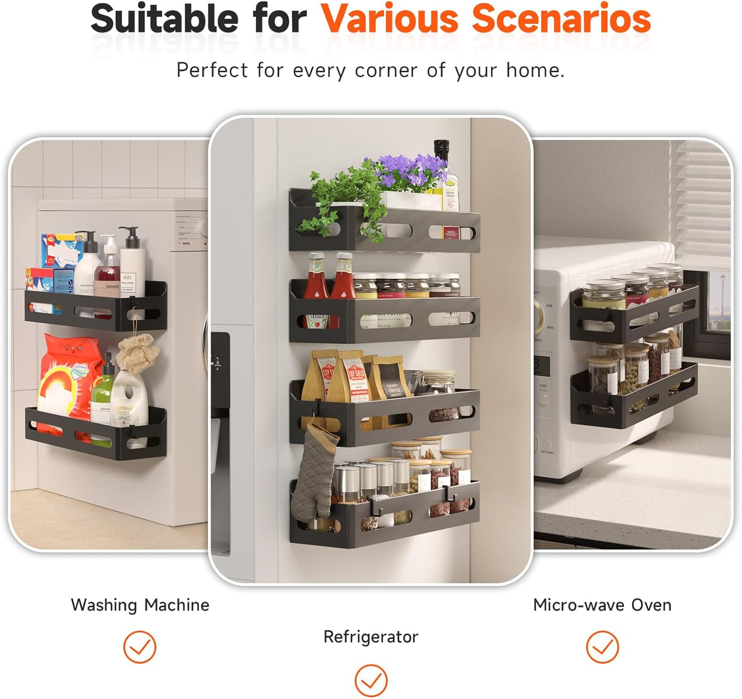 4_Pack_Magnetic_Spice_Rack_for_Refrigerator,_Spice_Rack_Organizer,_Moveable_Magnetic_Shelf_Fridge_Organizer_with_4_Hooks_for_Kitchen_and_Oven_Organization,_Black