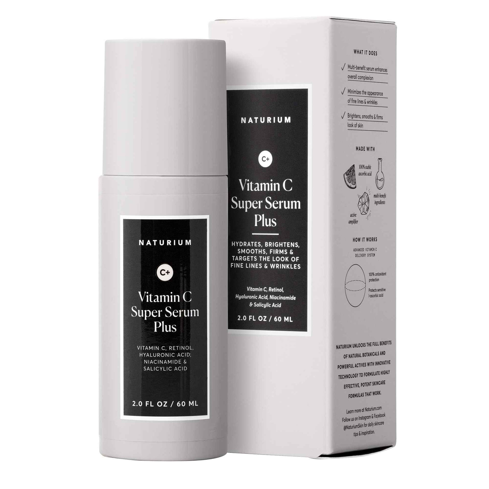 Naturium Vitamin C Super Serum Plus, Smoothing Face Care, plus Retinol, Hyaluronic Acid, Niacinamide & Salicylic Acid
