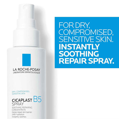 La Roche-Posay Cicaplast B5 Spray With Vitamin B5 Panthenol & Madecassoside, Hydrating Face Mist For Skin Barrier Repair, Soothing Touch-Free Face & Body Spray, Sensitive Skin & Dermatologist Tested