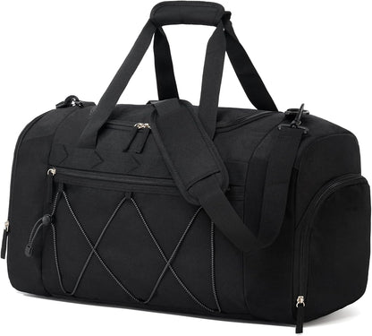 Vorspack_Gym_Bag_for_Men_-_21_Inches_Duffle_Bag_for_Travel_Water-resistant_Travel_Bag_with_Shoe_Compartment_Wet_Pocket_Duffel_Bag_for_Gym_Sports_Travel_Weekender_Overnight_-_Black