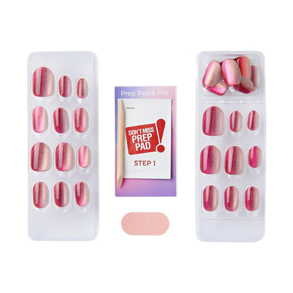KISS_imPRESS_No_Glue_Mani_Press_On_Nails,_ColorFX,_'Walk_Out',_Pink,_Short_Size,_Oval_Shape,_Includes_30_Nails,_Prep_Pad,_Instructions_Sheet,_1_Manicure_Stick,_1_Mini_File