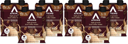 Atkins Iced Coffee Protein Shake, 15g Protein, 4g Net Carbs, 1g Sugar, Low Carb, Keto Friendly, High Protein Shake