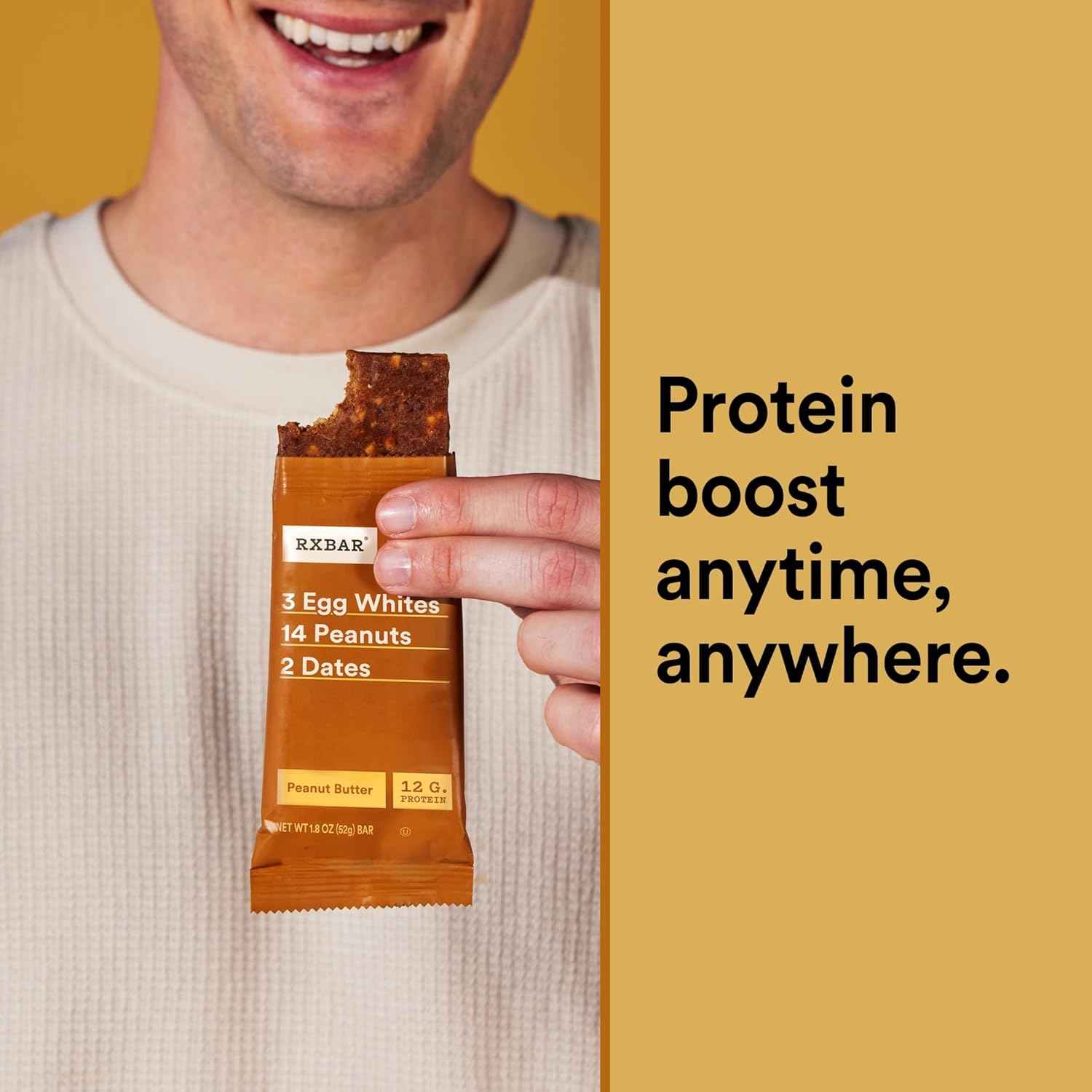 RXBAR Protein Bars, 12g Protein, Gluten Free Snacks, Snack Bars, Peanut Butter
