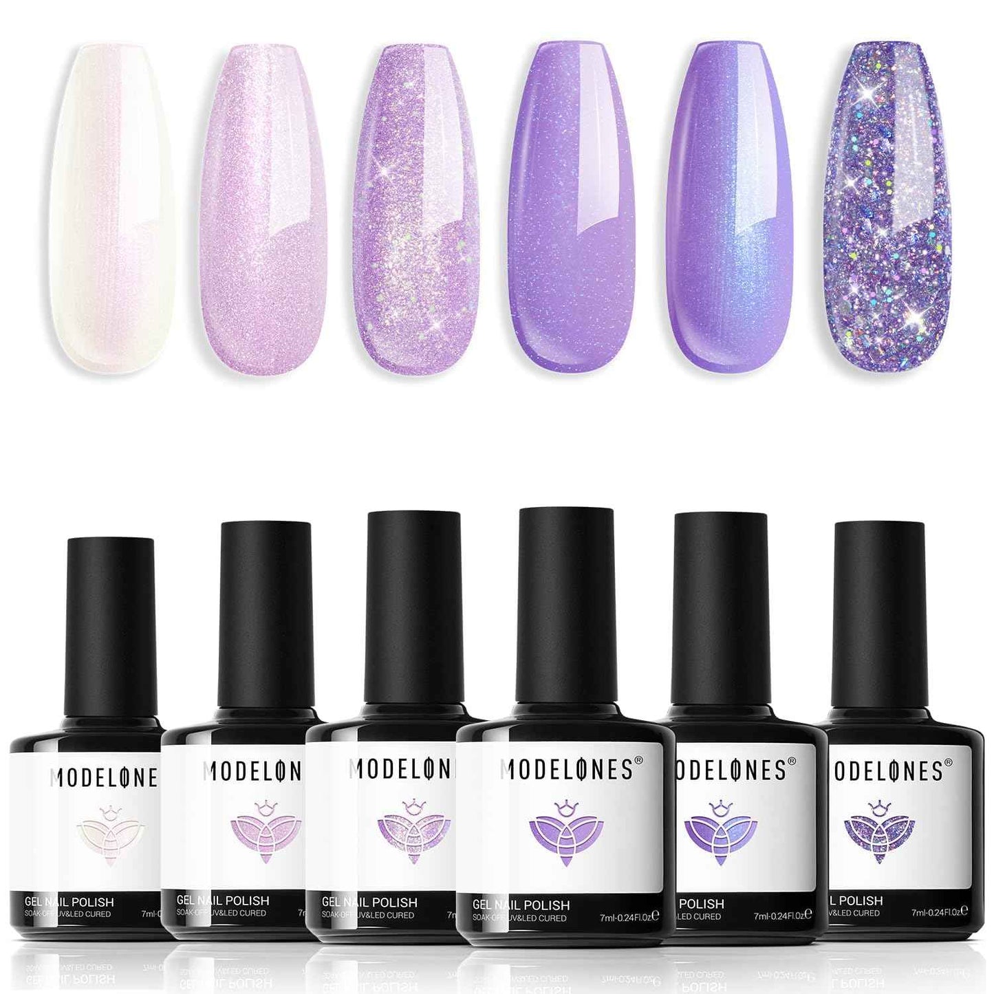 modelones Gel Nail Polish Kit -6 Colors Nude Pink Milky White Spring Gel Polish Set Skin Tones Neutral Brown Soak Off Gel Nail Kit Manicure DIY Nail Art Salon Home Gift