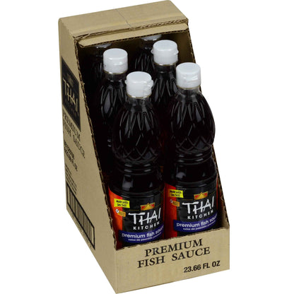 Thai Kitchen Premium Fish Sauce, 23.66 fl oz - One 23.66 Fluid Ounce Bottle of Fish Sauce Crafted for Dressings and Marinades for a Sweet, Tangy and Spicy Flavor