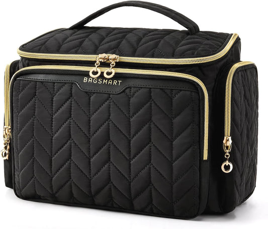 BAGSMART_Travel_Toiletry_Bag,_Large_Wide-open_Travel_Bag_for_Toiletries,_Makeup_Cosmetic_Travel_Bag_with_Handle-Black