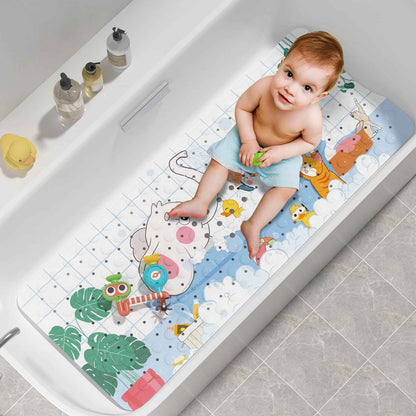 AmazerBath Shower Mat Non Slip 40 x 16 Inches, Bathtub Mat Shower Stall Mats with Suction Cups and Drain Holes, Non Slip Bath Mat for Tub for Elderly & Kids