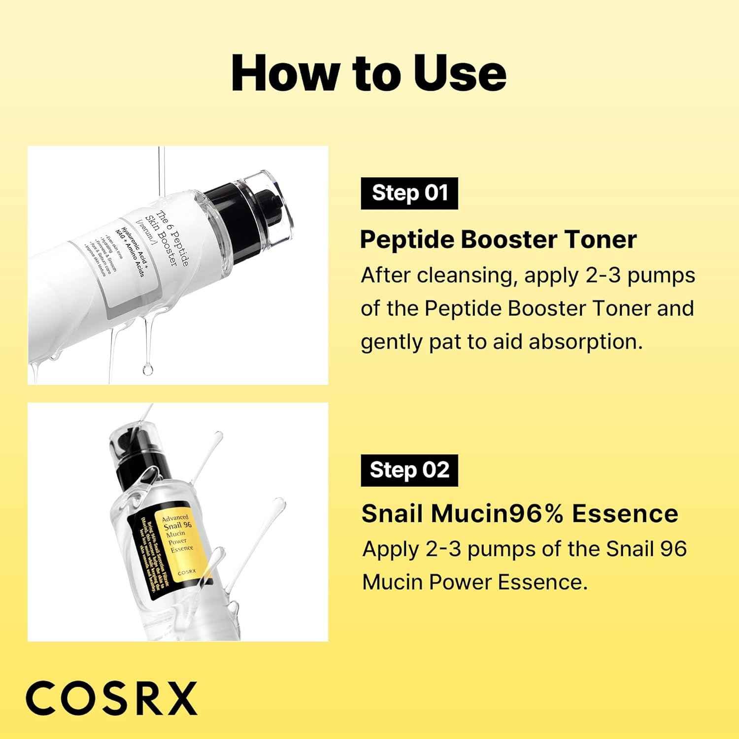 COSRX Snail Mucin 96% Peptide Booster Set - Korean Skin Care, Gift Sets, Skin Care Sets for Women, Advanced Snail Mucin Serum, Face Serum, Mothers Day Gifts for Mom