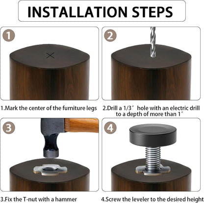 1/4"_Thread_Leveling_Feet,_12_PCS_Adjustable_Furniture_Levelers_with_T-Nuts,_Threaded_Screw-in_Table_Feet_for_Individual_Adjustment