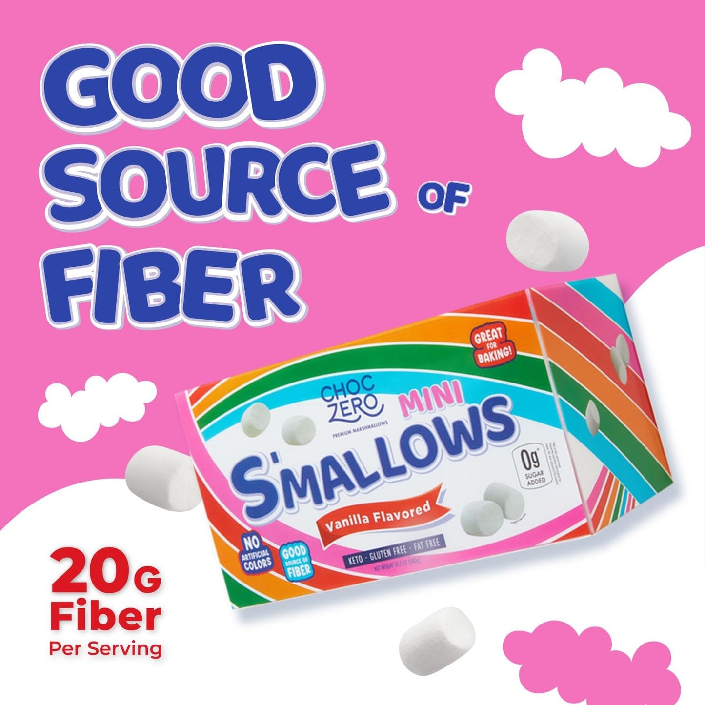 ChocZero_Mini_Marshmallows,_Sugar_Free,_High_Fiber,_Gluten_Free,_Low_Carb_Baking,_Keto,_No_Sugar_Alcohols,_10.5_Ounce_(Pack_of_1)