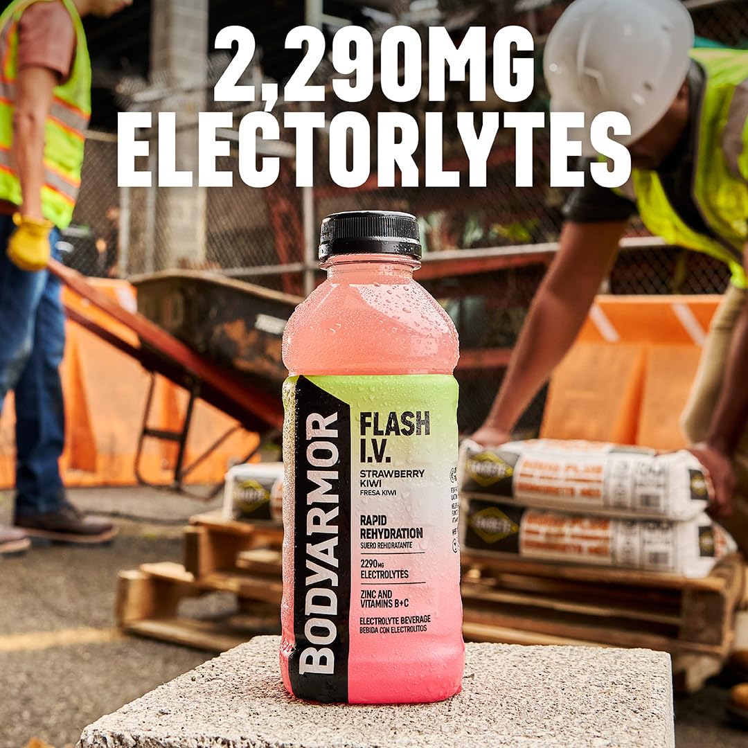 BODYARMOR_Flash_I.V._Electrolyte_Beverage,_Tropical_Punch,_Hydration_Drink_with_Coconut_Water_For_Rapid_Rehydration,_Post_Workout_Recovery,_20_Fl_Oz_(Pack_of_12)