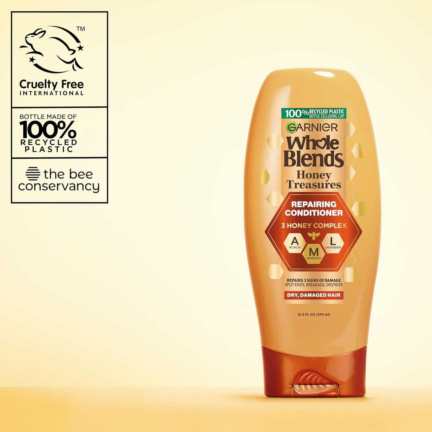 Garnier_Whole_Blends_Honey_Treasures_Repairing_Conditioner,_Hair_Repair_Formula_for_Dry,_Damaged_Hair_with_Acacia,_Manuka,_and_Lavender_Honeys,_26.6_Fl_Oz_(Packaging_May_Vary)