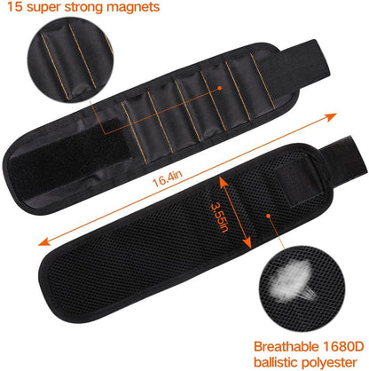 LATME_Magnetic_Wristband_with_15_Strong_Magnets_for_Holding_Screws_Nails_Drill_Bits-Best_Armband_Tool_for_DIY_Handyman_Unique_Gifts_for_Men_(Black)