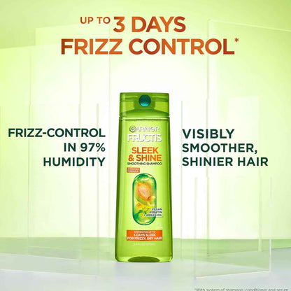 Garnier Fructis Sleek & Shine Set for Frizzy, Dry Hair, Plant Keratin + Argan Oil