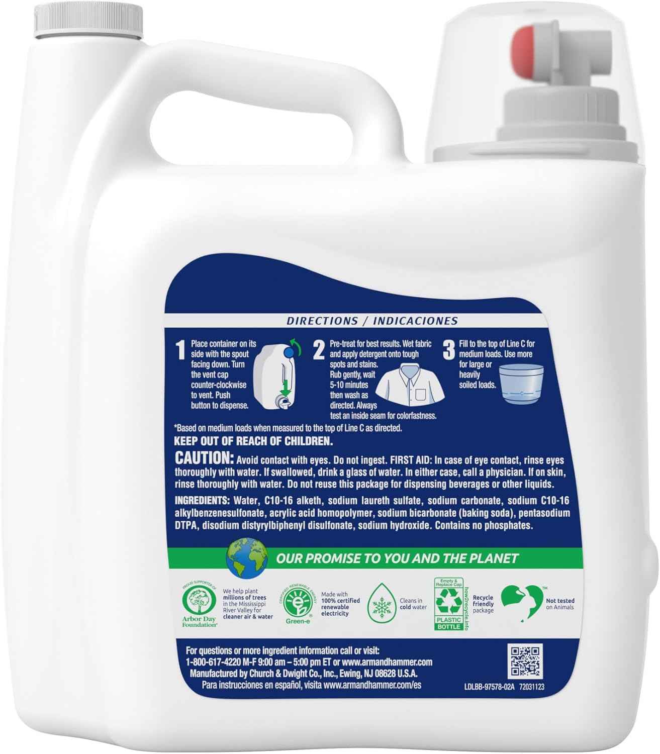 ARM & HAMMER Sensitive Skin, Liquid Laundry Detergent