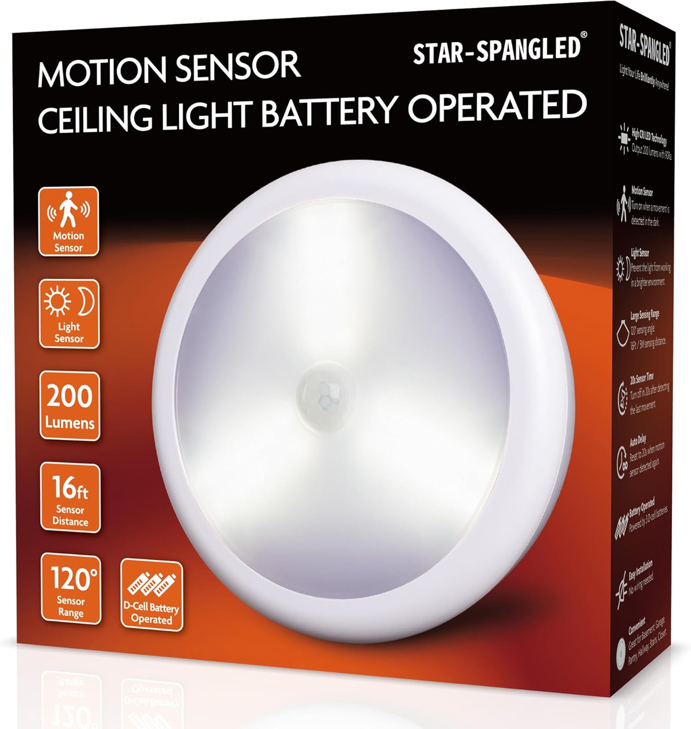 STAR-SPANGLED_6.3”_Motion_Sensor_Ceiling_Light_Indoor_AA_or_D-Cell_Battery_Operated_for_Hallway,_Stairs,_Basement,_Garage,_Laundry_Area,_Closet,_Natural_White,_AA_to_D_Battery_Adapters_Included