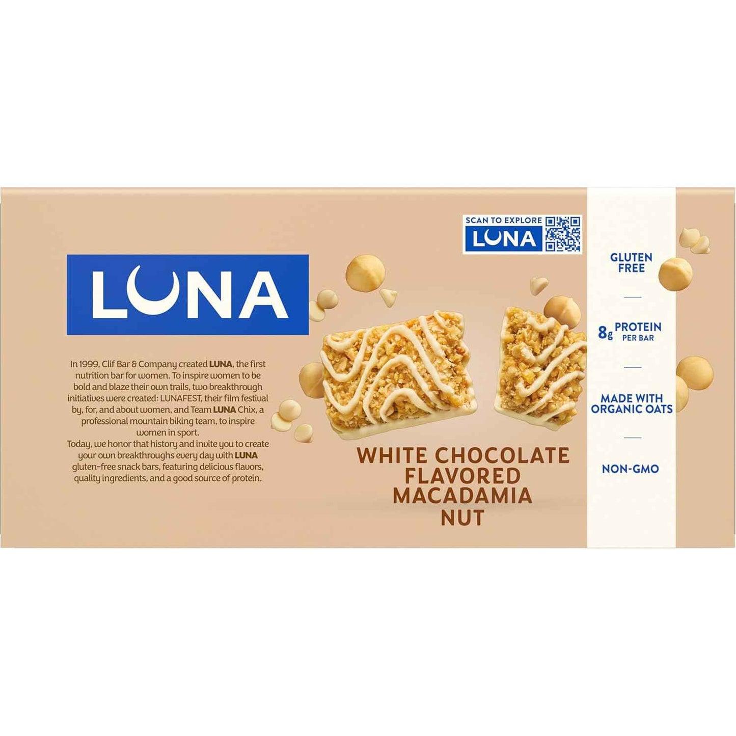 Clif, Bar Luna White Chocolate Macadamia 15 Count, 25.35 Ounce