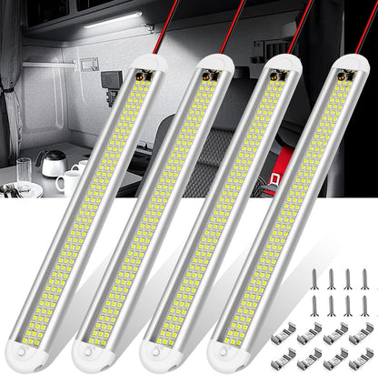 12v_LED_Interior_Light_Bar，CT_CAPETRONIX_120LEDs_1500LM_8W_DC_12_Volt_led_Strip_Lights_with_ON/Off_Switch，for_Enclosed_Cargo_Trailer,_Car_RV_Van_Truck_Lorry_Camper_Boat_Caravan_Motorhome_(4Pack)