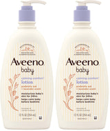 Aveeno Baby Calming Comfort Moisturizing Body Lotion with Relaxing Lavender & Vanilla Scents, Non-Greasy Baby Lotion, Nourishing Prebiotic Oatmeal, Paraben- & Phthalate-Free