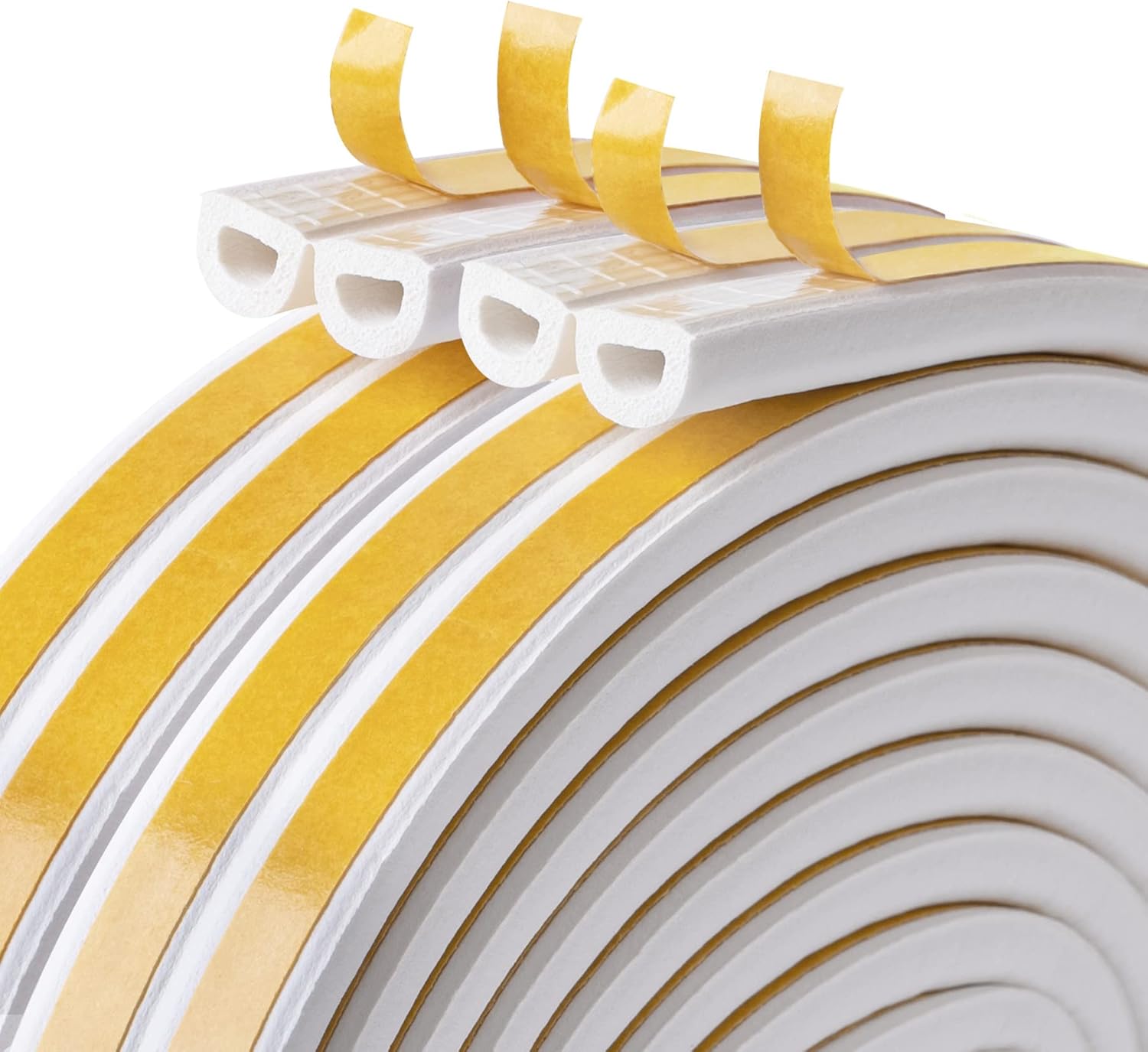 CloudBuyer_Door_Weather_Stripping,_Soundproof_Insulation_Seal_Strip_for_Windows_with_Self-Adhesive_Protection_(White,_33Ft)