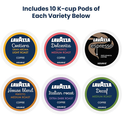 Lavazza Coffee Variety Pack, Keurig Single-Serve K-Cup Pods, 60 Count