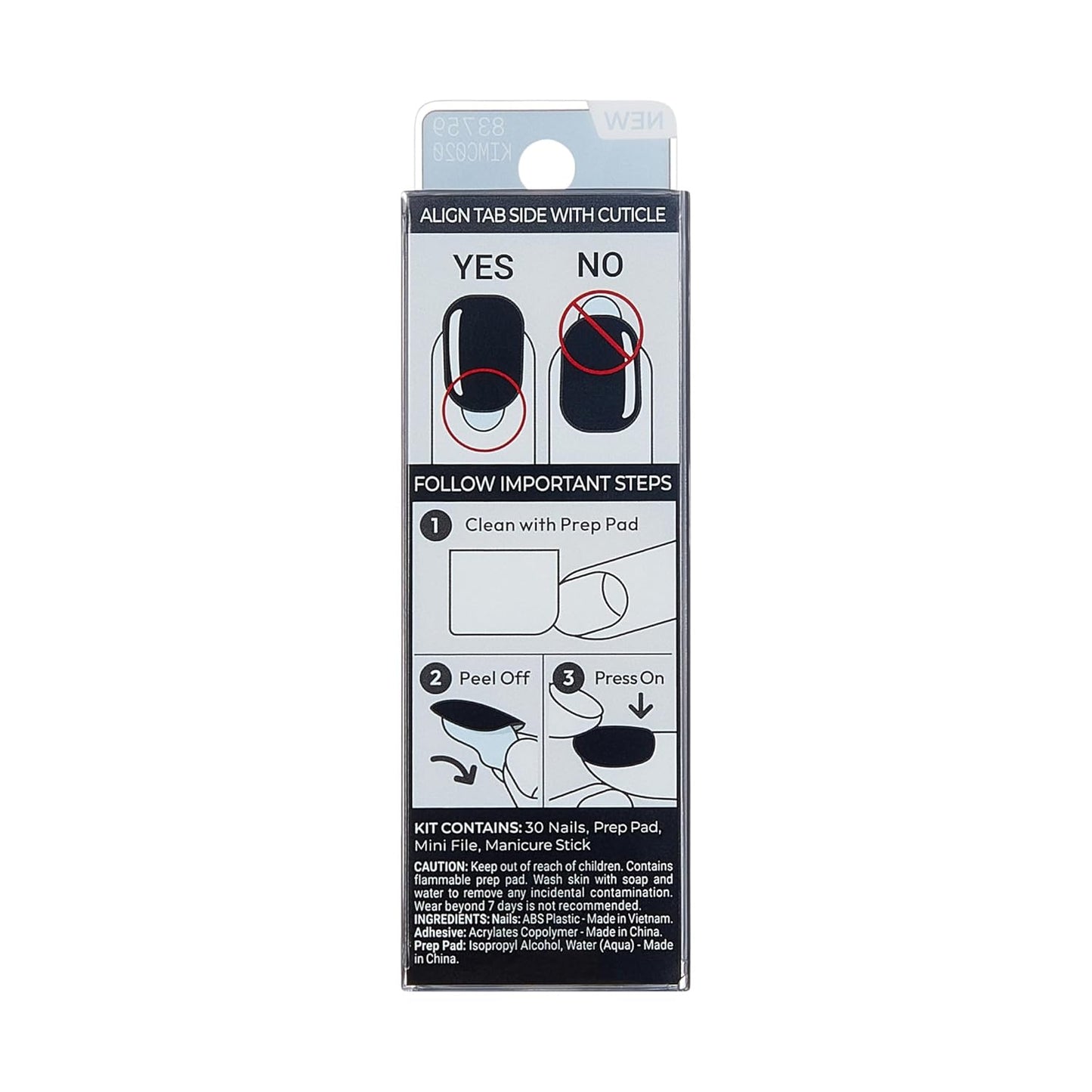 KISS_imPRESS_No_Glue_Mani_Press_On_Nails,_Color,_'All_Black',_Black,_Short_Size,_Squoval_Shape,_Includes_30_Nails,_Prep_Pad,_Instructions_Sheet,_1_Manicure_Stick,_1_Mini_File