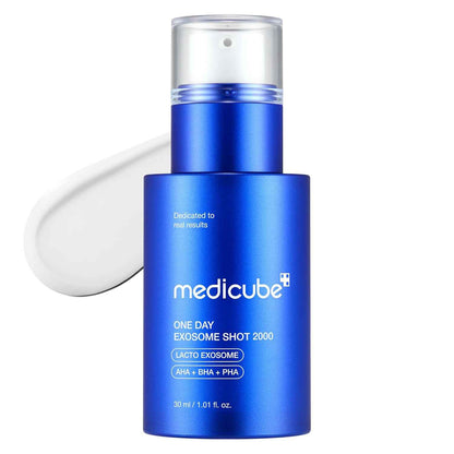 medicube Exosome Shot Spicule Facial Serum | Liquid Skin Booster Serum | Exosome, AHA+BHA+PHA | Pore Care, Dead Skin Cells, Skin Texture | Korean Skincare, 1.01 fl.oz