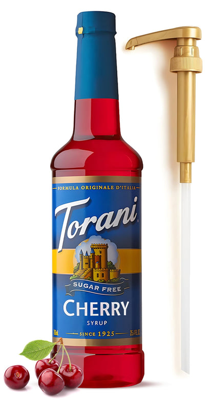 Sugar-Free Cherry Syrup for Drinks 25.4 Ounces Flavoring with Fresh Finest Pump