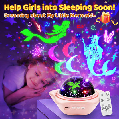 Unicorn_Toys【6_Slides+96_Projections】,_Unicorn_Night_Light_Projector_&_Little_Mermaid_Toys_for_Girls_4-6,Princess_Night_Light_Projector,Academy_Toys,Juguetes_para_Niñas,Cool_Gifts_for_2_Year_Old_Girls