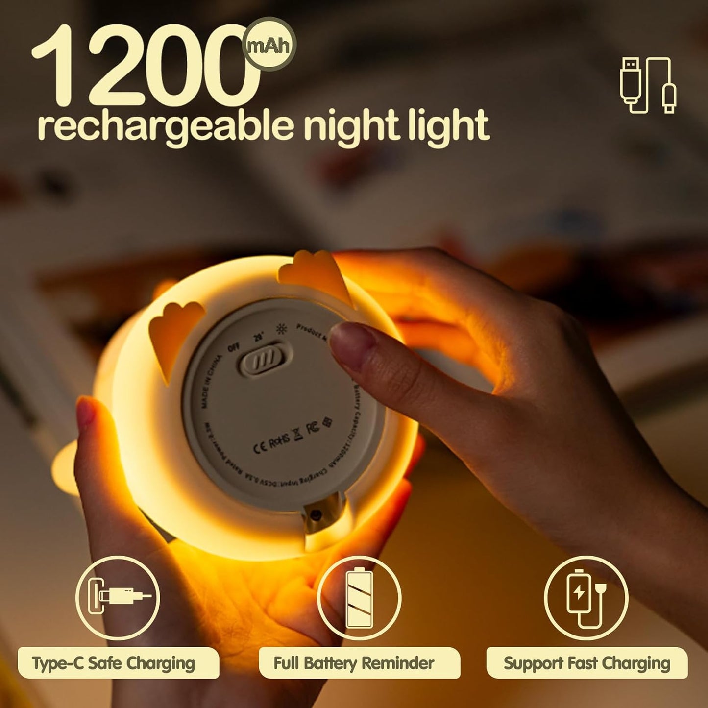 ATSUI_Penguin_Night_Light,_LED_Squishy_Novelty_Animal_Night_Lamp,_Food_Grade_Silicone,_2_Level_Dimmable,_Nursery_Nightlight_for_Desk_Decor,_Funny_Gifts_Stuff_for_Boys_Girls_Baby,_White_Elephant_Gifts