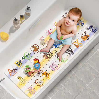 AmazerBath Shower Mat Non Slip 40 x 16 Inches, Bathtub Mat Shower Stall Mats with Suction Cups and Drain Holes, Non Slip Bath Mat for Tub for Elderly & Kids