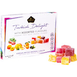 Cerez Pazari Turkish Delights Candy with Assorted Mix Flavours 8.1 Oz Vegan Fruit Snacks Gift Box | No Nuts Sweet Luxury Traditional Confectionery Lokum Loukoumi Bonbon Sugar