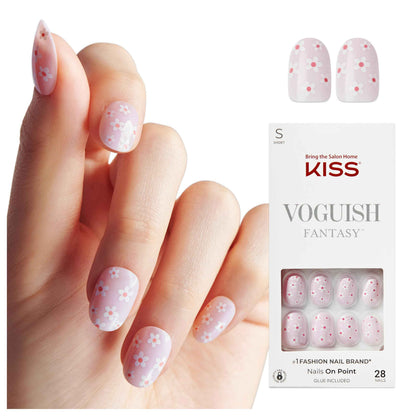 KISS Classy, Press On Nails, Nail glue included, White, Medium Size, Almond Shape, Includes 28 Nails, 2g glue, 1 Manicure Stick, 1 Mini File