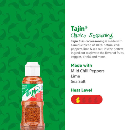 Tajin Clásico Seasoning, Mini Portable Mexican Chili Lime Spice Blend for Fruit, Snacks, Tacos, and Cocktails, Zesty Flavor Enhancer, 1.6 oz