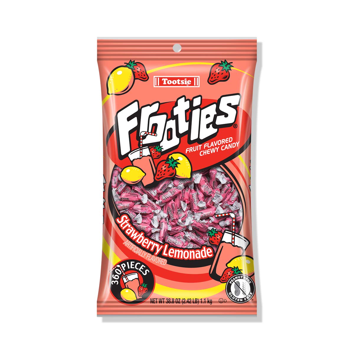 Tootsie Roll Frooties Strawberry Lemonade Chewy Candy - 360 Piece Count, 38.8 oz Bag