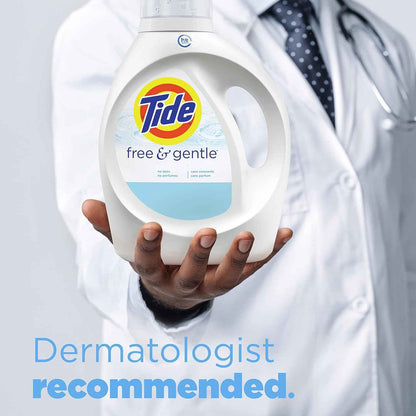Tide Free & Gentle Liquid Laundry Detergent, 80 Loads, 105 fl oz, Tide Laundry Detergent, Clean Laundry Detergent