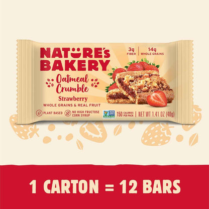 Nature’s Bakery Oatmeal Crumble Bars, Real Fruit, Vegan, Non-GMO, Breakfast bar