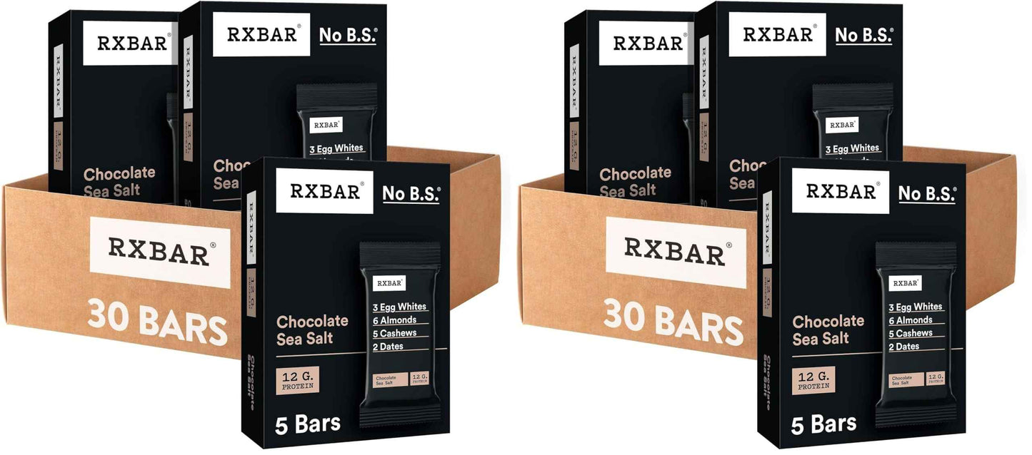 RXBAR Protein Bars, 12g Protein, Gluten Free Snacks, Chocolate Sea Salt