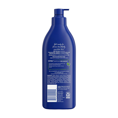 NIVEA_Nourishing_Hydration_Skin_Firming_Body_Lotion_with_Q10_and_Vitamin_C,_72-Hour_Body_Moisturizer_for_Dry_to_Very_Dry_Skin,_16.9_Fl_Oz_Pump_Bottle