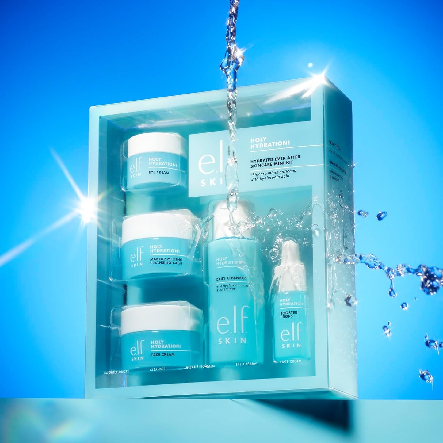 e.l.f._SKIN_Holy_Hydration!_Hydrated_Ever_After_Skincare_Mini_Kit,_Cleanser,_Makeup_Remover,_Moisturizer_&_Eye_Cream_For_Hydrating_Skin,_Airplane-Friendly_Sizes