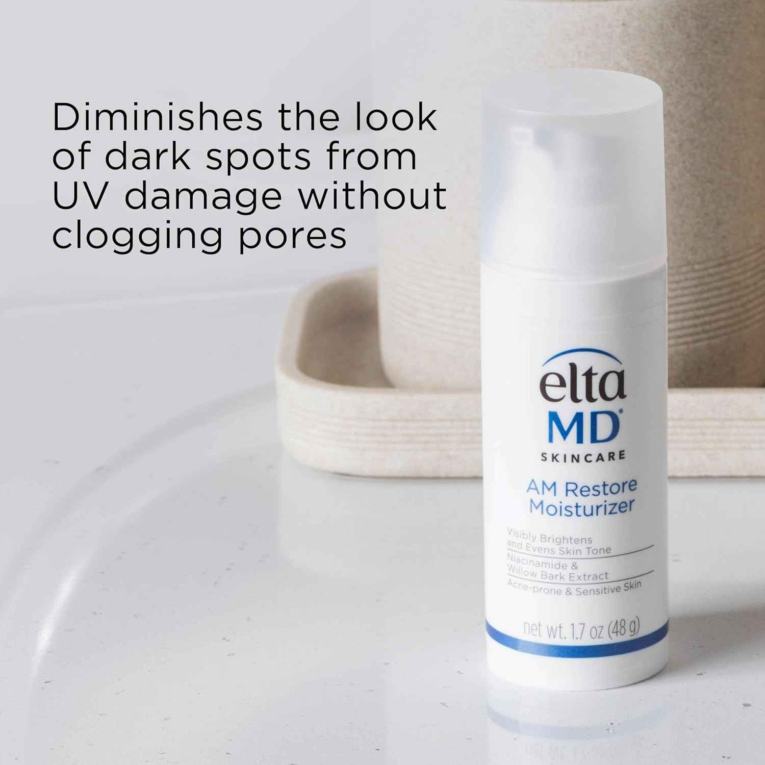EltaMD AM Restore Face Moisturizer for Women and Men, Light Moisturizer Face Cream, Made with Niacinamide and Hyaluronic Acid